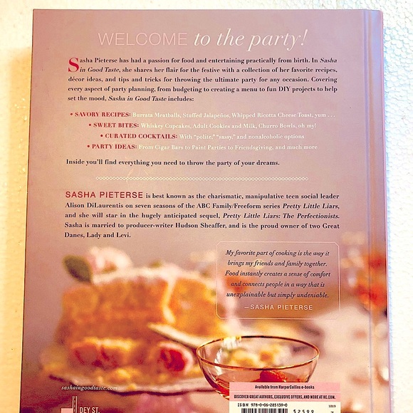 HOLIDAY PARTY IDEAS ADULT DRINKS COOKBOOK SASHA PIETERSE ‘IN GOOD TASTE’ NEW - Picture 10 of 15